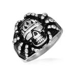 Roestvrij stalen Spider Skull biker ring, Ophalen of Verzenden, Nieuw, IJzer of Staal