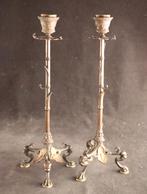 Paar bronzen Barbedienne kandelaars, Ophalen of Verzenden