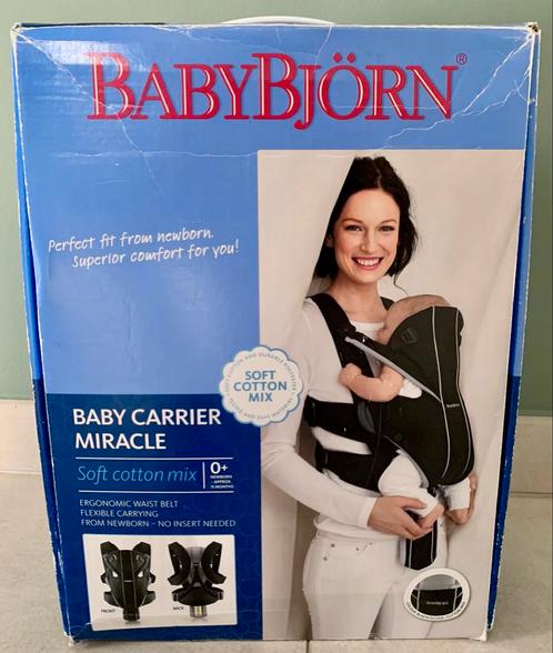 BabyBjörn Miracle draagzak buikdrager zwart/zilver, Kinderen en Baby's, Babydragers en Draagdoeken, Zo goed als nieuw, Draagzak