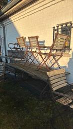 Ensemble jardin en fer forgé et bois, Jardin & Terrasse, Ensembles de jardin, Enlèvement, Utilisé, Bois