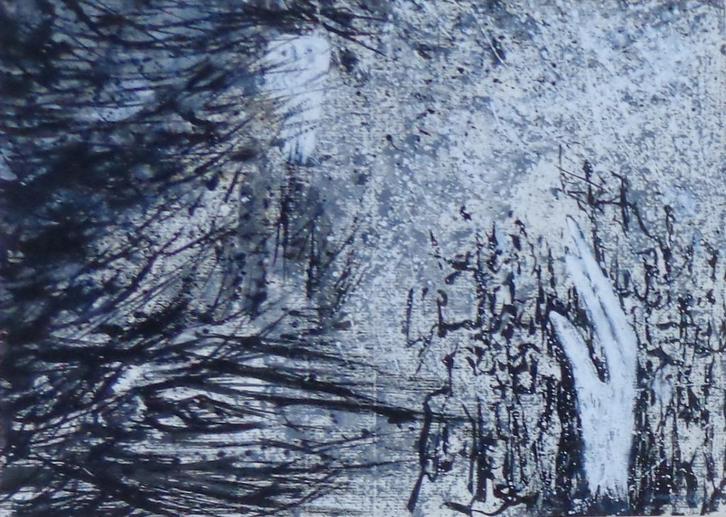 JAN VAERTEN / HAND + UIL / ORIGINEEL WERK / 50x65cm / SIG, Antiek en Kunst, Kunst | Schilderijen | Modern, Ophalen of Verzenden