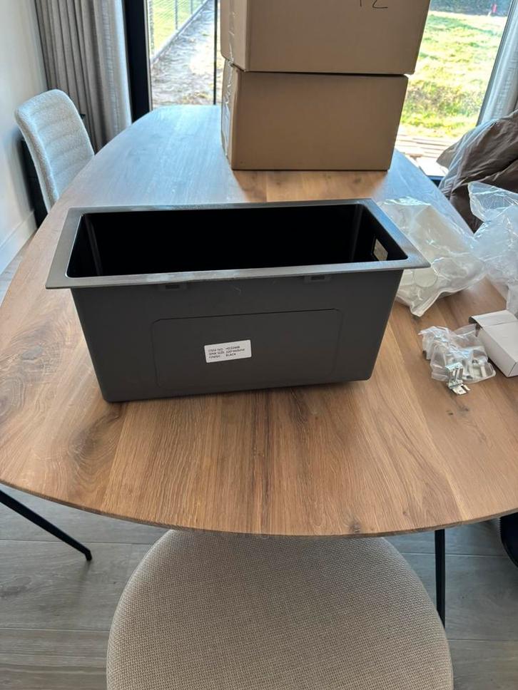 Nieuwe Roestvrijstalen spoelbak 22x44 zwart, Huis en Inrichting, Keuken | Keukenelementen, Nieuw, Zwart, Ophalen