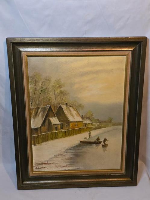 Grote schilderij in uitstekende staat, Antiek en Kunst, Kunst | Schilderijen | Klassiek, Ophalen of Verzenden
