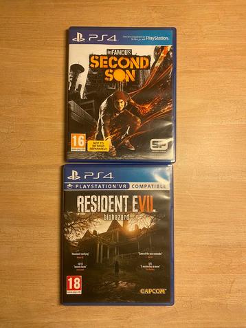 PS4 games - Resident Evil 7 Biohazard & Infamous Second son beschikbaar voor biedingen