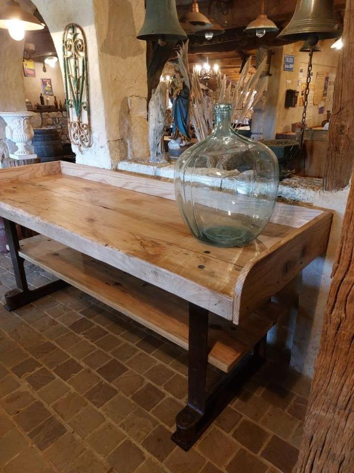 Grote handgemaakte presenteertafel sidetable  werktafel, Antiek en Kunst, Curiosa en Brocante, Ophalen