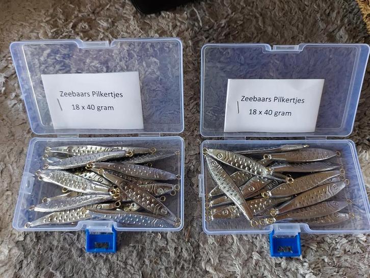 Set pilkertjes zeebaars 40  of 50 gram, Watersport en Boten, Hengelsport | Zeevissen, Nieuw, Complete set, Ophalen of Verzenden