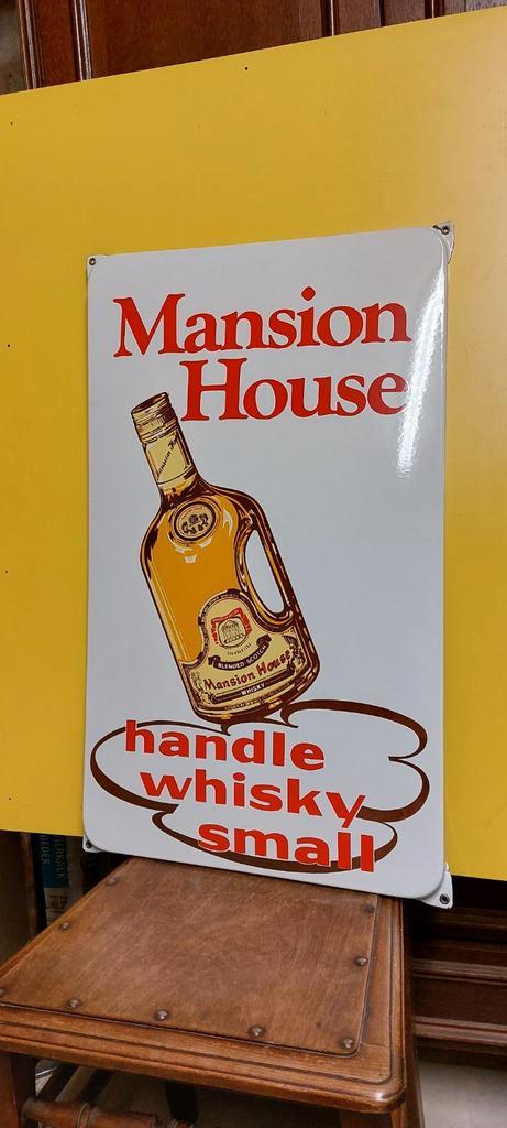 Mansion House poignée SCOTTISH WHISKY petite plaque émaillée, Collections, Marques de bière, Neuf, Panneau, Plaque ou Plaquette publicitaire