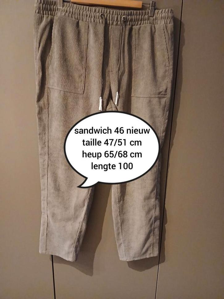 Nouveau pantalon sandwich 46 3x, Vêtements | Femmes, Culottes & Pantalons, Neuf, Taille 46/48 (XL) ou plus grande, Gris, Longs