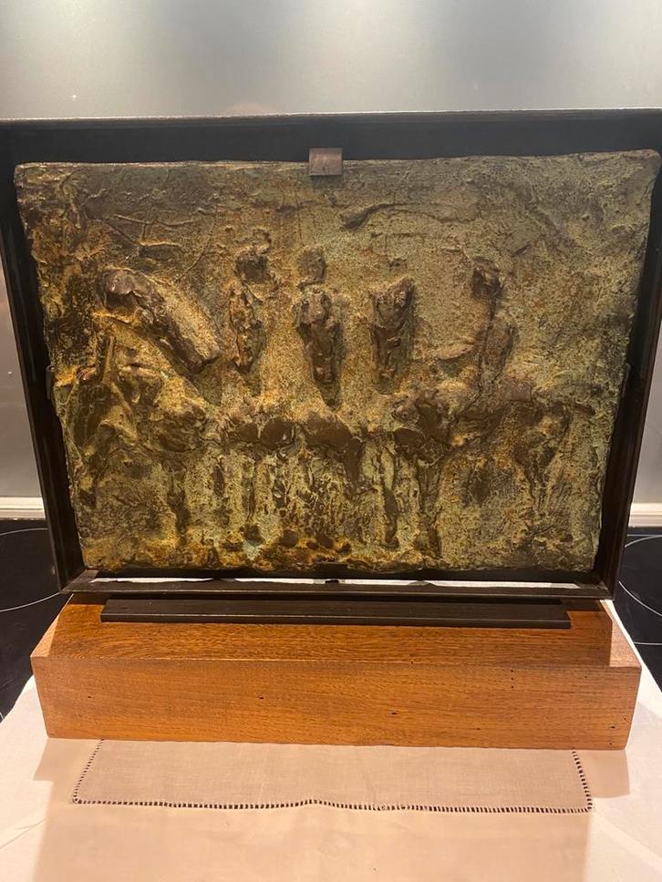 Bas-relief en bronze, Antiek en Kunst, Antiek | Brons en Koper, Brons, Ophalen