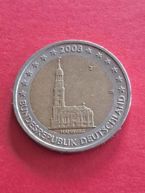 2008 Duitsland 2 euro J Hamburg serie Hamburg, Postzegels en Munten, Munten | Europa | Euromunten, Losse munt, 2 euro, Duitsland