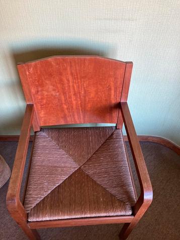 Modernistische stoel/zetel, rieten zitting