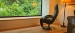 Jori Yoga relax fauteuil, zwart leder in goede staat, Huis en Inrichting, Fauteuils, Gebruikt, Leer, Ophalen