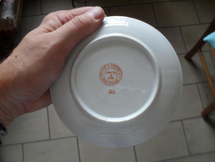 6 tasses et sous-tasses Kwatta Bois d'Haine numérotées, Antiek en Kunst, Antiek | Keukengerei, Ophalen of Verzenden