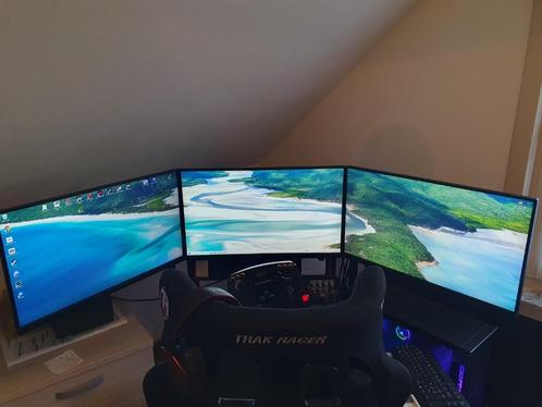 3x 27" MSI monitor Simracing, Computers en Software, Monitoren, Zo goed als nieuw, 151 t/m 200 Hz, DisplayPort, HDMI, In hoogte verstelbaar