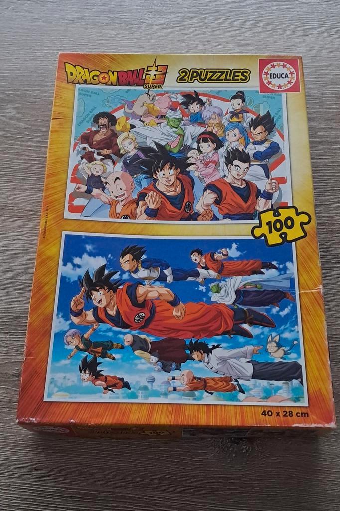 2 Puzzels Dragon Ball Super van Educa, 2x100 stuks, Kinderen en Baby's, Speelgoed | Kinderpuzzels, Zo goed als nieuw, Ophalen of Verzenden