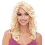 Pruik lang haar lichtblond met krullen model BLISS, Verzenden, Nieuw