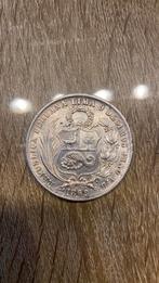 1 sol peru 1869, Ophalen of Verzenden, Munten