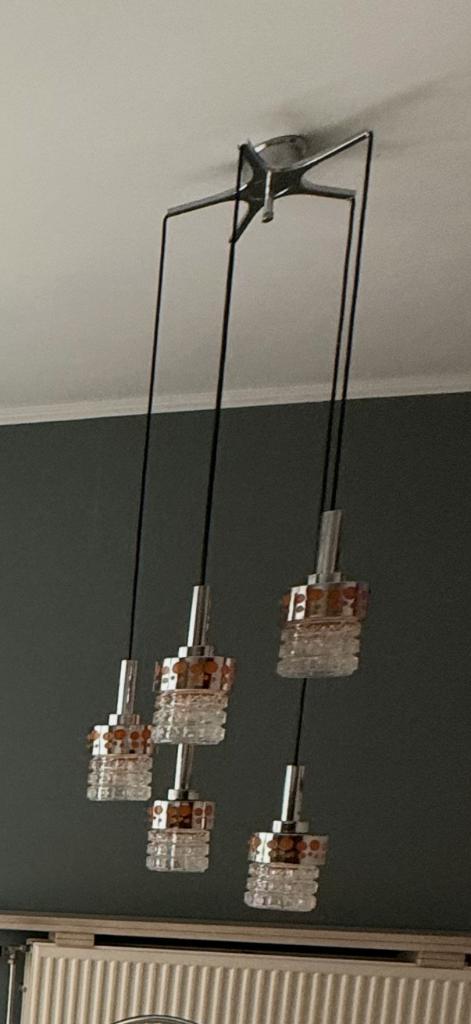 Vintage 5-Light Hanging Pendant Lamp, Huis en Inrichting, Lampen | Hanglampen, Gebruikt, Ophalen