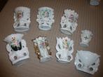 8 vazen in porselein vieux bruxelles, Antiquités & Art, Enlèvement ou Envoi