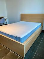 IKEA bed MALM 140x200 incl lattenbodem en matras, Huis en Inrichting, Ophalen, 140 cm, Zo goed als nieuw, 200 cm