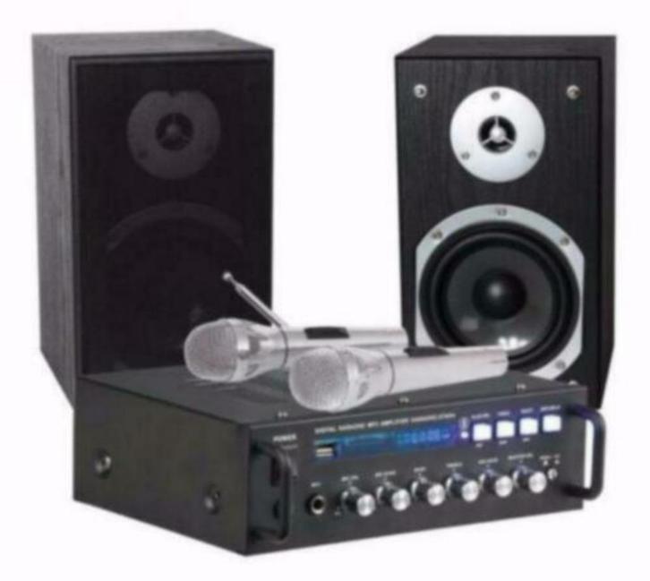 Karaoke versterker met USB SD Bluetooth 7026-B, Audio, Tv en Foto, Karaoke-apparatuur, Nieuw, Complete set, Ophalen of Verzenden