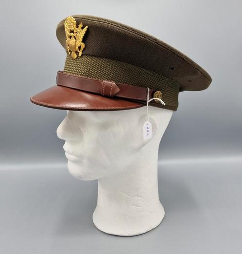 US WWII Officer's, OD, Visor Cap, Mint Condition, EZ Cushion, Verzamelen, Militaria | Tweede Wereldoorlog, Landmacht, Helm of Baret