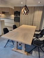 KOOPJE - Eettafel massief eik. Gezandstraald en behandeld, Ophalen of Verzenden