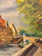 Schilderij A. SANDYCK Brugge (de Groene Rei met de Meebrug), Antiek en Kunst, Ophalen