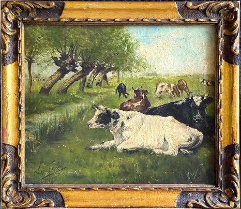 JEF VAN DE FACKERE (1879 – 1946) VACHES AU PÂTURAGE, Antiquités & Art, Art | Peinture | Classique, Enlèvement ou Envoi