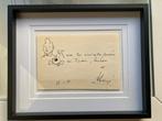TINTIN DEDICACE HERGÉ ORIGINELE TEKENING 1977, Ophalen, Kuifje, Zo goed als nieuw, Plaatje, Poster of Sticker