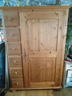 Grote massieve landelijke kast 185Hx120x51, Ophalen, 100 tot 150 cm, Grenenhout, Met deur(en)