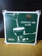 Chimay 150 au fût 2024 emaille bord afm.20x20 cm, Ophalen of Verzenden, Nieuw, Reclamebord, Plaat of Schild, Overige merken