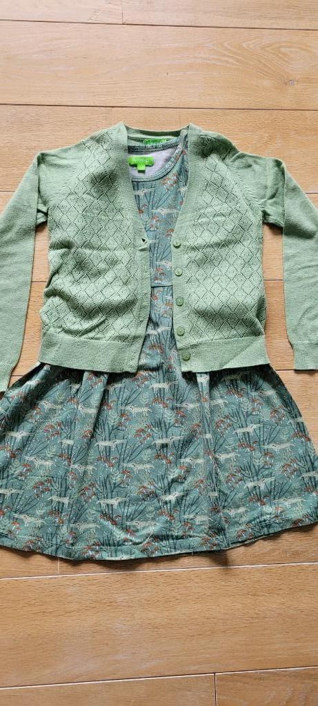 Groene set met wolven - Lily Balou - maat 8 j (128), Kinderen en Baby's, Kinderkleding | Maat 128, Gebruikt, Meisje, Setje, Ophalen of Verzenden