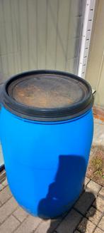 Blauwe regenton, 150 liter of meer, Ophalen, Gebruikt, Kunststof