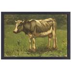 Vache - Toile Anton Mauve + cadre à pâtisserie 70x50cm, Envoi, Création originale, 50 à 75 cm, 50 à 75 cm