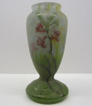 Mini vase Daum Nancy ancien, verre camée, vers 1910