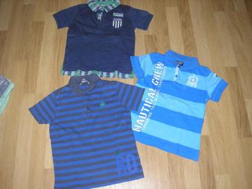 3 polo's + 2 shorts (maat 122) beschikbaar voor biedingen