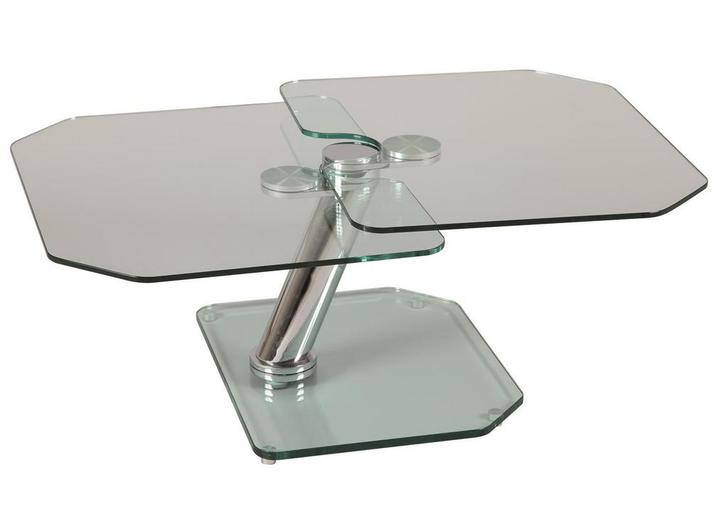Afneembare tafel van gehard glas, de NIEUWE metalen voet, Huis en Inrichting, Tafels | Salontafels, Nieuw, Minder dan 50 cm, 50 tot 100 cm