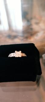 Bague en or blanc diamants T50, Enlèvement, Comme neuf, Blanc, Or