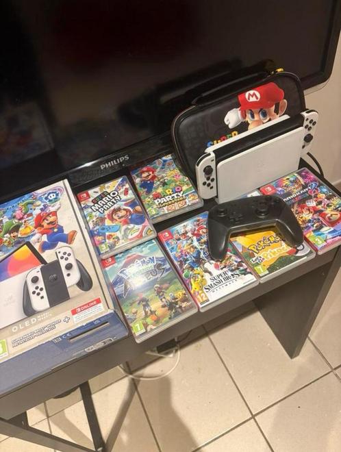 Nintendo Switch OLED (White), Games en Spelcomputers, Spelcomputers | Nintendo Switch, Zo goed als nieuw, Switch OLED, Ophalen of Verzenden