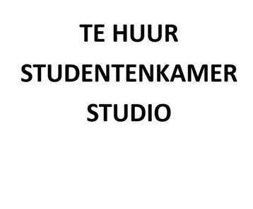 TE HUUR: Studentenkamer/Studio 