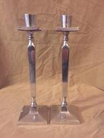 Aluminium gepolijste retro kandelaar set., Huis en Inrichting, Ophalen of Verzenden, Zo goed als nieuw, Kandelaar