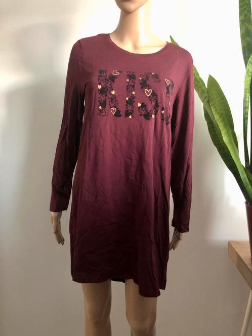 Robe de nuit en coton bordeaux (taille S/M) NEUVE, Vêtements | Femmes, Pyjamas, Neuf, Taille 36 (S), Enlèvement ou Envoi