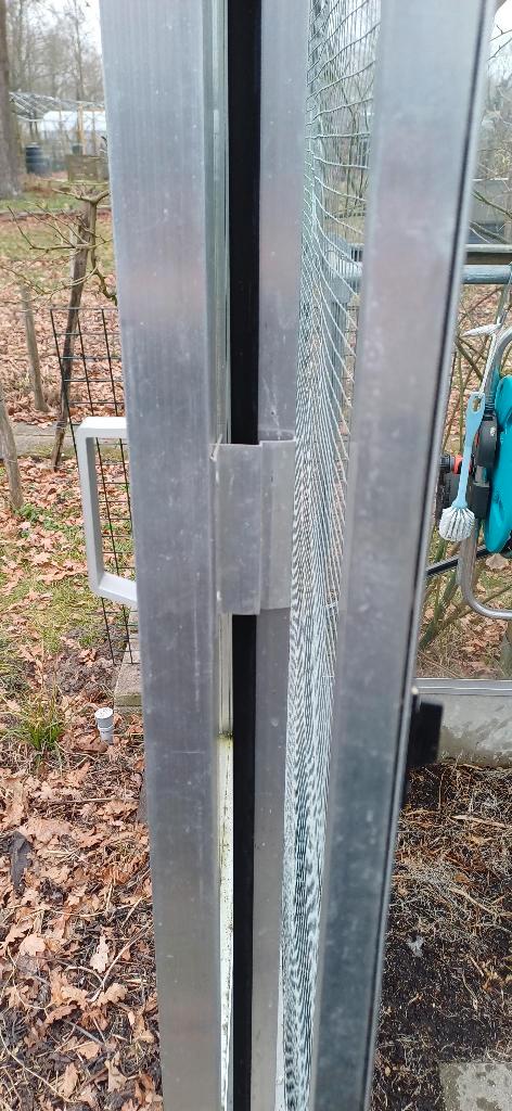 Robuuste schuifhordeur voor hoog model Stappaerts hobbyserre, Jardin & Terrasse, Serres, Comme neuf, Aluminium, Autres matériaux