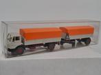 Mercedes vintage vrachtwagen met huif - Wiking 1/87, Hobby en Vrije tijd, Modelauto's | 1:87, Verzenden, Zo goed als nieuw, Bus of Vrachtwagen