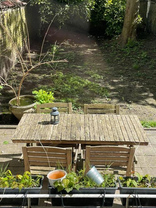 Ensemble table et chaises de jardin, Jardin & Terrasse, Ensembles de jardin, Utilisé, Bois, 4 places