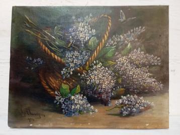 Vlaamse olieverfschilderij uit 1928 – Bloemenstilleven beschikbaar voor biedingen
