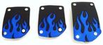 pedalen set in vlammen design kleur blauw/zwart, Ophalen of Verzenden