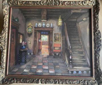Louis Reckelbus (1864-1958) : akwarel van zijn interieur beschikbaar voor biedingen
