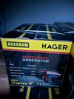 Hager 8000 W elektrische generator, Ophalen, Elektrisch startend, Benzine, Nieuw